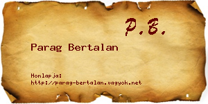 Parag Bertalan névjegykártya